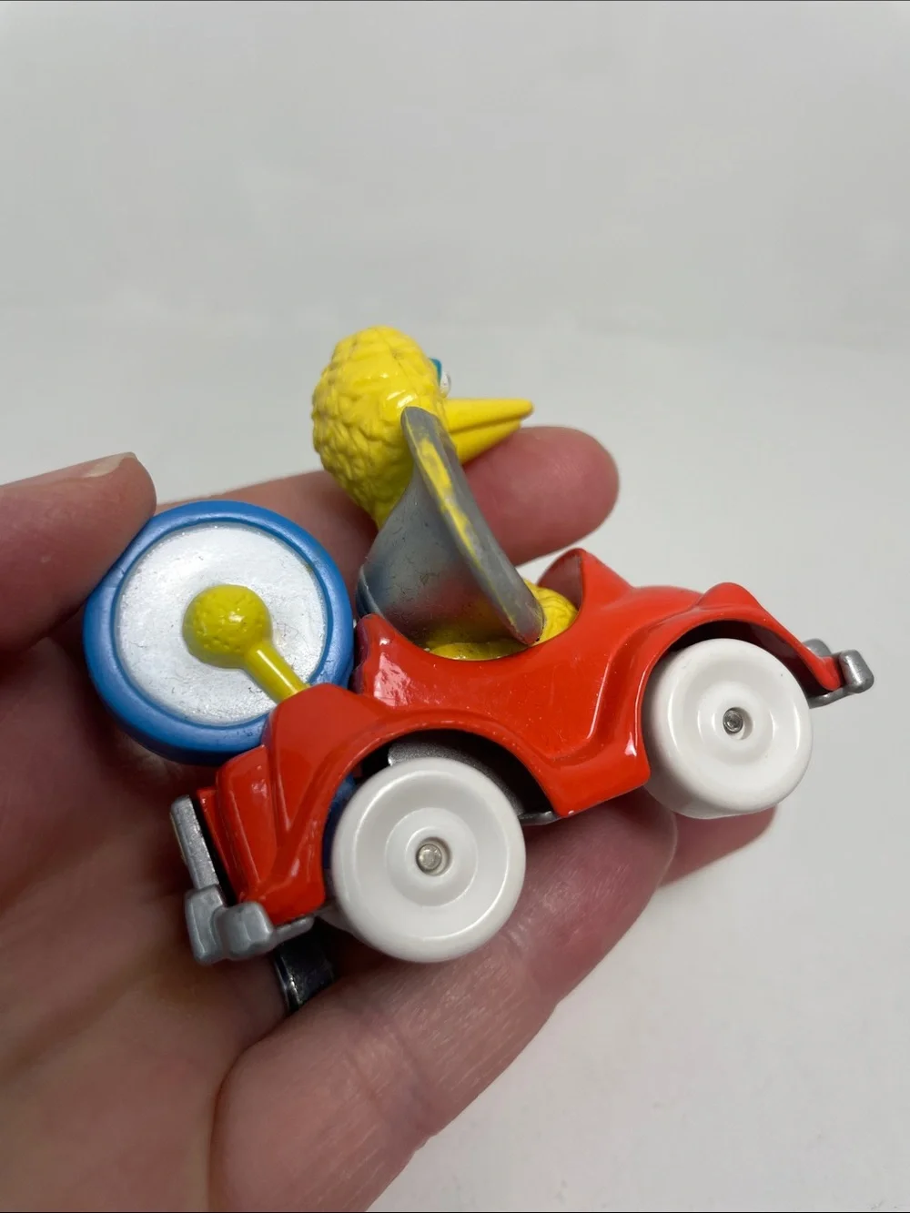 ✨1987 MUPPETS PLAYSKOOL INC Sesame Street BIG BIRD In Red Diecast Car W/Drum✨
